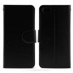 Wholesale iPhone 4S 4 Slim Flip Leather Wallet Case (Black - Black)